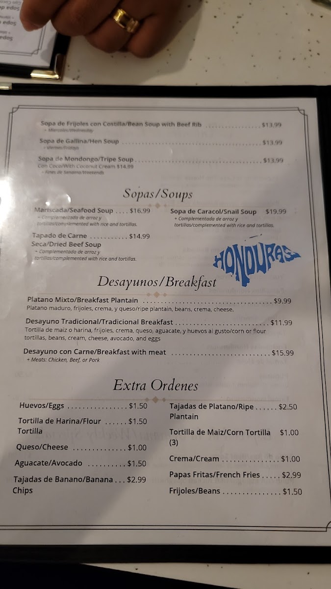 Antojitos Hondurenos Restaurant Menu - Image 5